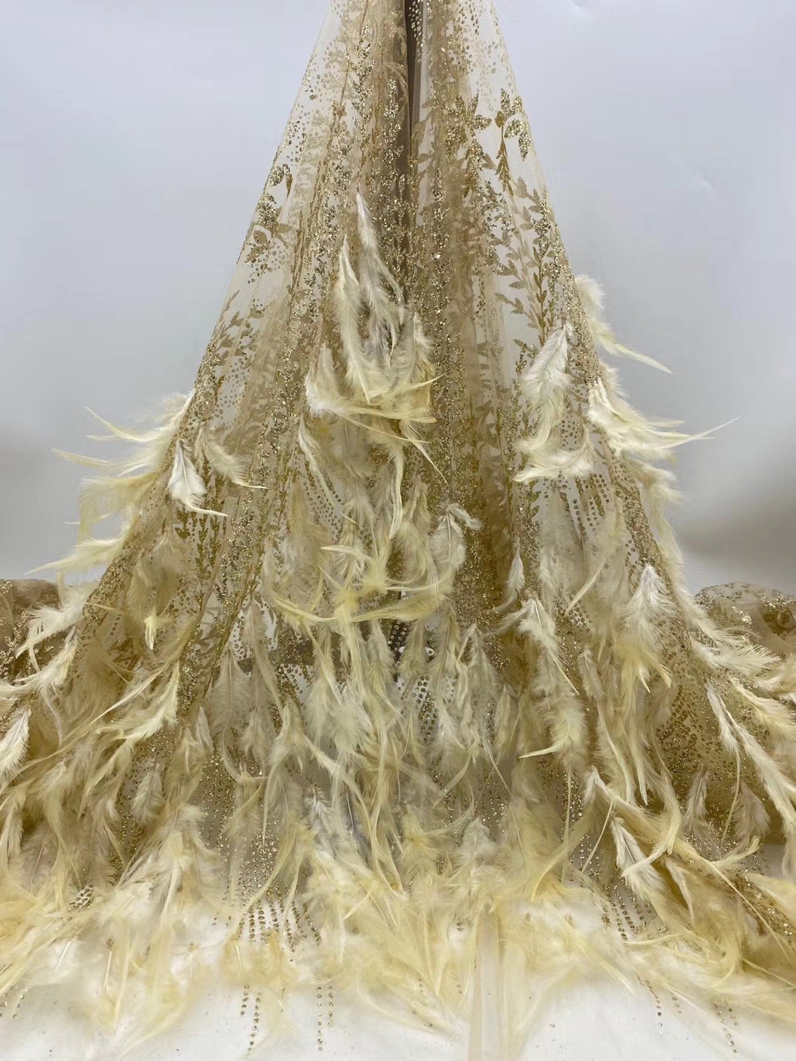 New fashion feather lace fabric 6 color handmade feather Etsy