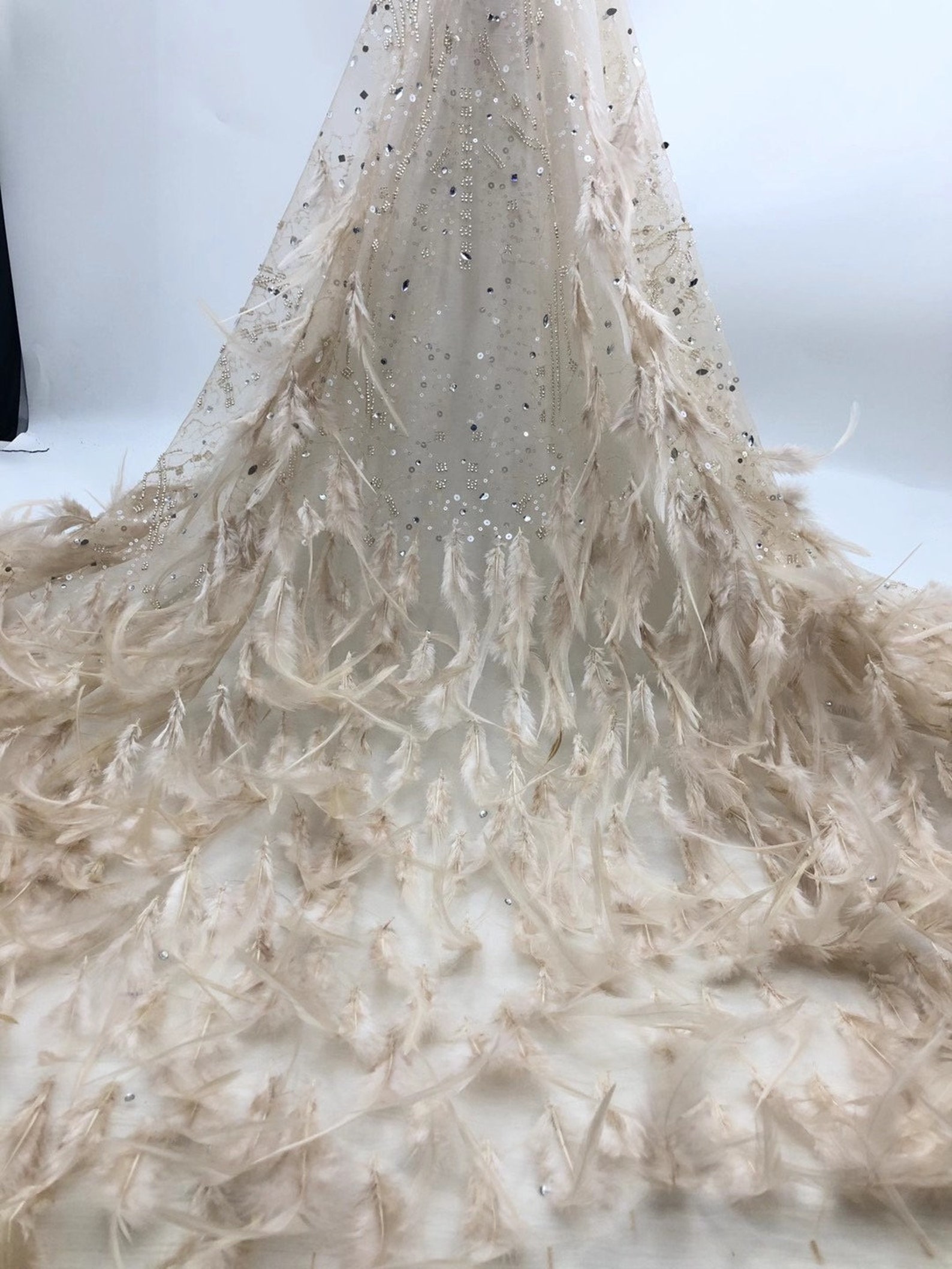 New Arrival Fashion Feather Lace Fabric Fashion Show Lace Etsy