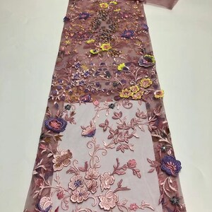 New Fashion Multicolor Flower Lace Fabric , 3d Flower Spring Lace ...
