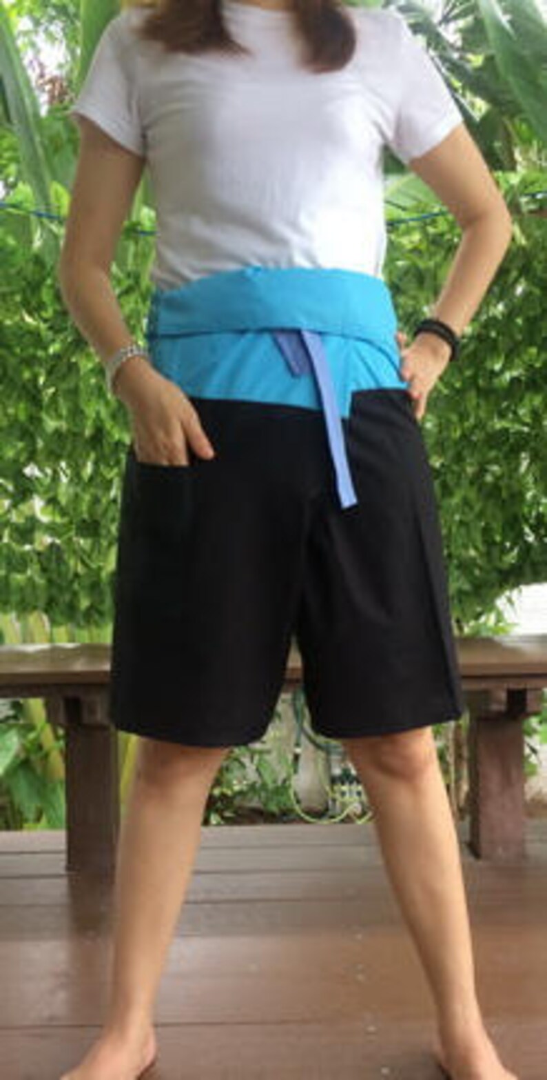 No.15 free size Discount 20/%--Short Patchwork pants see detail . Thai fisherman pants with 1 pocket