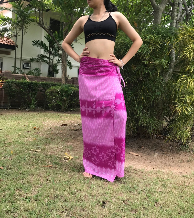 Free size M20 see detail Skirt Thai batik Sarong Discount 20/%--Long Wrap Skirt long comfortable wear skirt