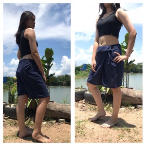 Short Soft Cotton pants, Thai fisherman pants with 1 pocket, free size (see detail).SF104
