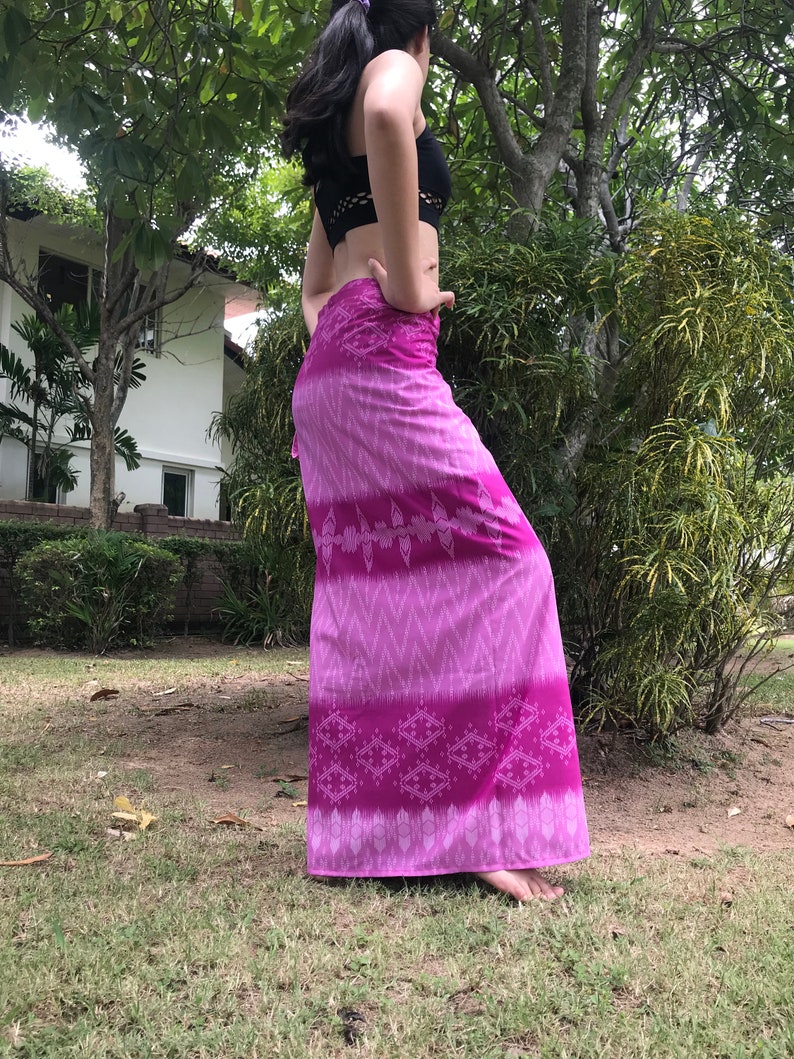 Free size M20 see detail Skirt Thai batik Sarong Discount 20/%--Long Wrap Skirt long comfortable wear skirt
