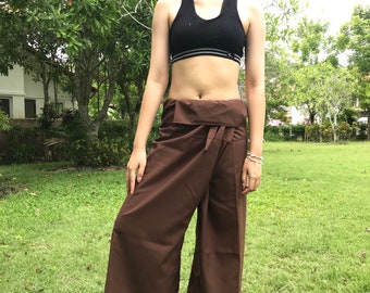 PANTALON UNISEXE, pantalon long et doux en élasthanne, pantalon de pêcheur thaïlandais, taille unique (voir détail). P19