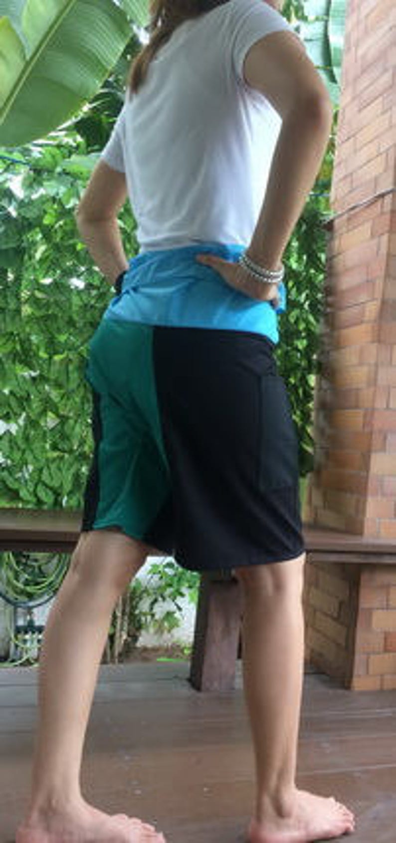 No.15 free size Discount 20/%--Short Patchwork pants see detail . Thai fisherman pants with 1 pocket