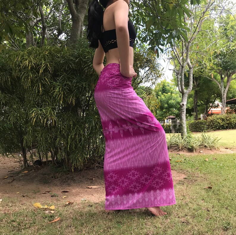 Free size M20 see detail Skirt Thai batik Sarong Discount 20/%--Long Wrap Skirt long comfortable wear skirt