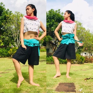 Short Soft Cotton pants, Thai fisherman pants with 1 pocket, free size (see detail).A62