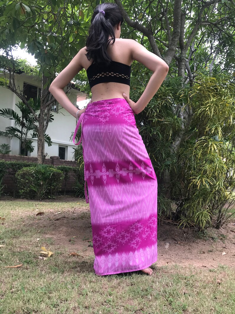 Free size M20 see detail Skirt Thai batik Sarong Discount 20/%--Long Wrap Skirt long comfortable wear skirt