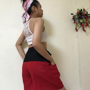 Short Soft Cotton pants, Thai fisherman pants with 1 pocket, free size (see detail).A60