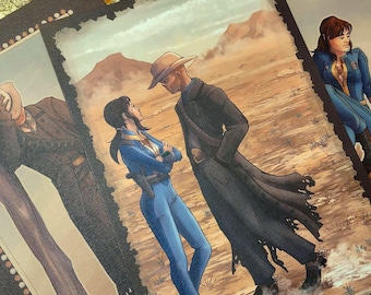 1 Fallout || O Ghoul e Lucy || Impressões artísticas texturizadas 5x7