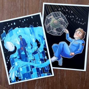 Sci-Fi book series fanart || The Murderbot Diaries || Project Hail Mary || 5x7 Prints