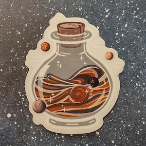 Space || Planets in Jars || semi transparent vinyl stickers || Mercury, Venus, Earth, Mars, Jupiter, Saturn, Uranus, Neptune, Pluto Jupiter v1