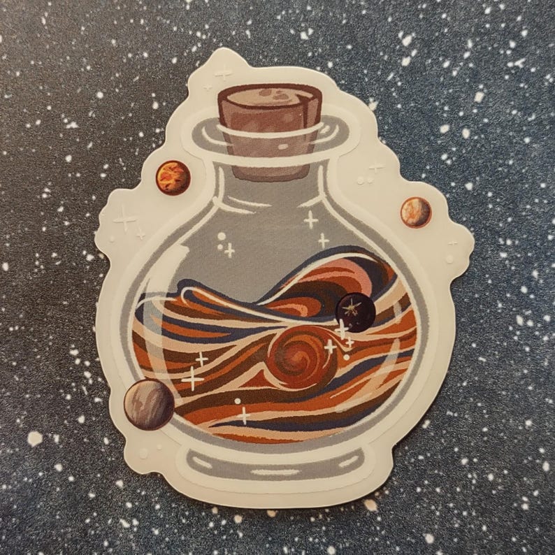 Space || Planets in Jars || semi transparent vinyl stickers || Mercury, Venus, Earth, Mars, Jupiter, Saturn, Uranus, Neptune, Pluto Jupiter v1
