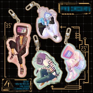 Robots and Tech* || Acrylic Keychains || tv head robots