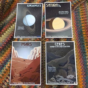 Space Exploration || Solar System Travel Bureau Posters || 5x7 prints