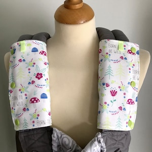 almohadillas de babeo, fundas de correa para porta bebé ERGO, dentición, porta juguetes, osos, bosques, zorros, flores, hongos, estrellas