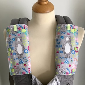 almohadillas de babeo, fundas de correa para porta bebé ERGO, dentición, porta juguetes, osos, bosques, zorros, flores, hongos, estrellas