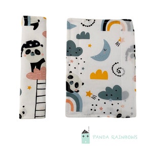 Tampas de alça de carrinho de bebê Buggy personalizado Animais Acessórios Alças acolchoadas Presente Panda Rainbows Boys Girls Capas
