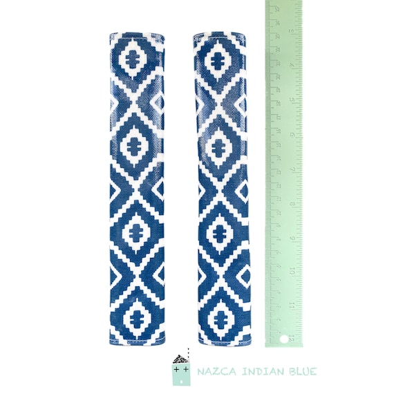 Longer length Wipeable Cotton Highchair Padded Strap Covers in PVC Oilcloth for Wipe clean ease - 23cm Long