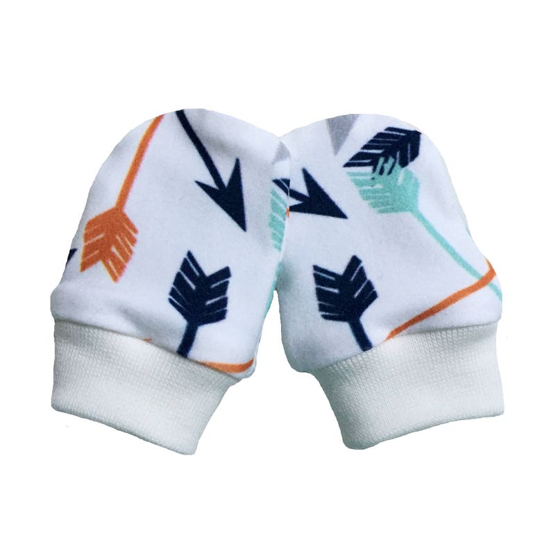 Baby Cuff Scratch Mittens Bears Mountains Baby Mittens Etsy