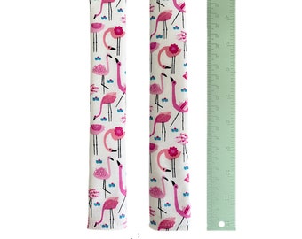 Longer length Cotton Highchair Padded Strap Covers in selection of bright and colourful fabrics - Flamingos - 23cm Long