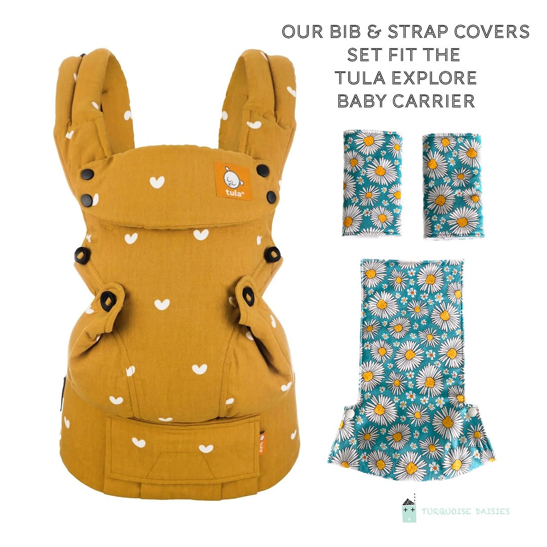 TULA EXPLORE Drool Pads & Teething Bib Tula Baby Carrier Flower Daisies