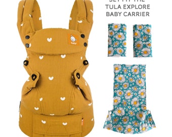 TULA EXPLORE Drool pads & teething bib Tula Baby Carrier Flower Daisies Floral Animals Star Soft Cotton Baby sling Suck Chew pads New baby