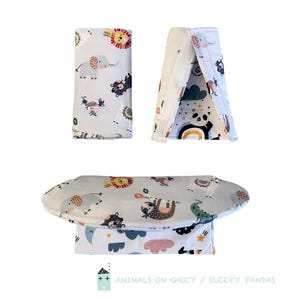 REVERSIBLE Ergo OMNI Almohadillas para la baba y babero para la dentición Cubiertas para portabebés Arriba Abajo Posición del babero Flores