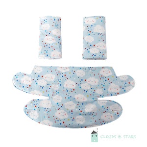 Ergo 360 Almohadillas para babas y babero para la dentición Ergo Adapt Clouds Animales Cactus Estrellas Portabebés