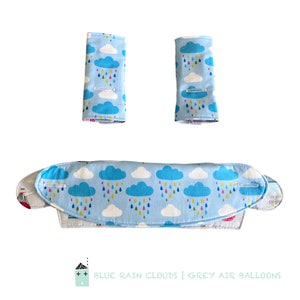 REVERSIBLE Ergo ADAPT Baby Carrier Bib Cover & Drool pads Rainbow Rain Clouds Air Balloons Baby sling Suck Chew pads Dentición Recién nacido