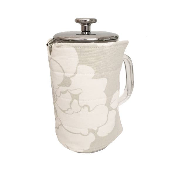 Handgemaakte Koffie Gezellige Warmer voor 8 Cup Cafetiere / French Press Cafetiere Dekking in Cath Kidston Mono Rose Stone Fabric