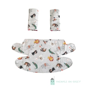 Ergo 360 Almohadillas para babear y babero para dentición Adapt Omni Tropical Animals en gris Portabebés Portabebés Portabebés Almohadillas