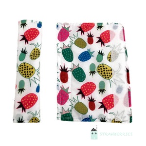 Pram strap covers Custom buggy Strawberries Bear Fox Accessories Padded straps gift Stroller pad covers Baby harness pads Woodland pushchair