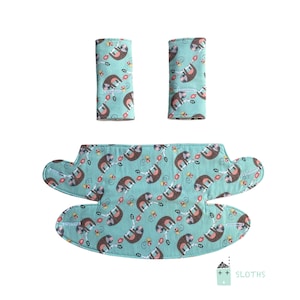 Ergo 360 Almohadillas para babear y babero para dentición Ergo Adapt Perezosos Animales Nubes Estrellas Osos Zorro Portabebés Portabebés