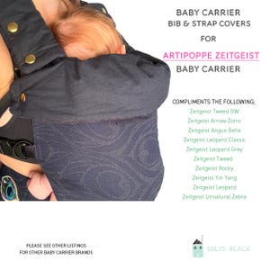 Artipoppe Zeitgeist Almohadillas para la baba y babero para la dentición Portabebés de algodón de color liso Portabebés Chupar Masticar