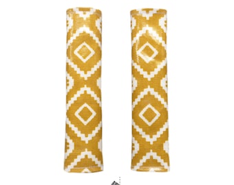 Pram suck pads Bugaboo cameleon Oilcloth straps Wipeable strap cover Stokke Infant carseat Straps Pushchair pad covers Yellow Geometric Boys