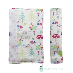 Pram strap covers Custom buggy Bear Fox Accessories Padded straps Boys grey gift Stroller pad covers Baby harness covers Woodland pushchair