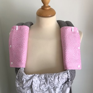 Formas pequeñas de color rosa Drool Almohadillas Almohadillas Pastel Baby Pink Ergo Fundas de correa acolchadas Cubiertas de arnés Porta