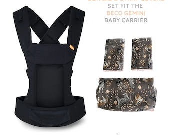 BECO GEMINI Drool pads & teething bib Beco Baby Carrier Safari Animals Flower Daisies Floral Soft Cotton Baby sling Suck Chew pads New baby