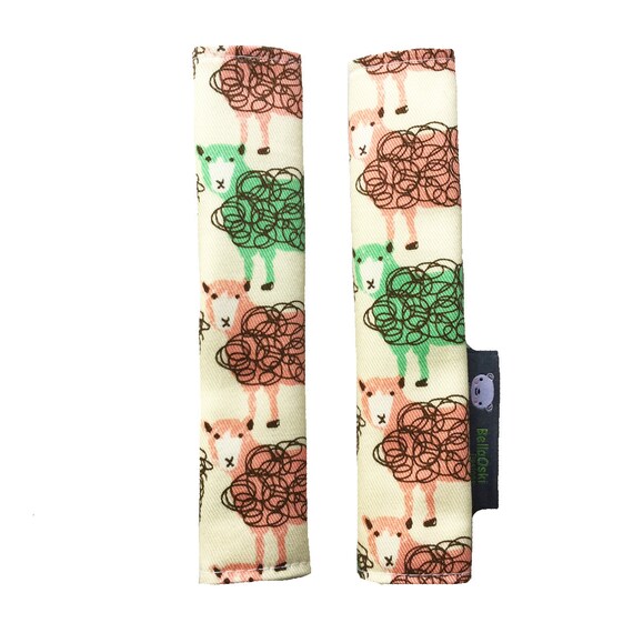 SALE Pram Suck Pads Pustchair Strap Covers Sheep Flowers