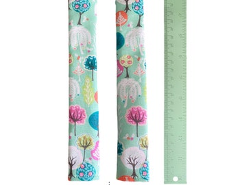 Longer length Cotton Highchair Padded Strap Covers in selection of bright and colourful fabrics - Green Trees Woodland Forest - 23cm Long