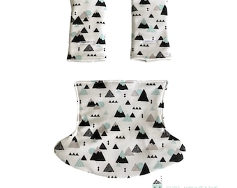 ORGANIC Ergo OMNI and ADAPT Drool pads & teething bib Baby Carrier Covers Up Down Bib Position in soft Cotton Jersey New baby Suck Chew