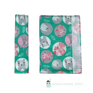 Pram strap covers Custom buggy Animal Spots Accessories Padded straps Boys grey gift Stroller pad covers Baby harness covers Sloth pushchair