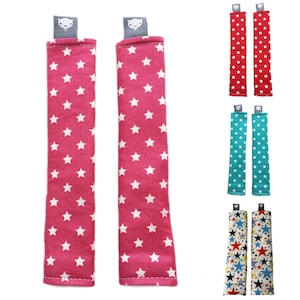Cochecito Fundas de correa Hecho a mano para adaptarse a Bugaboo, Quinny, Cruz de Plata, iCandy, Graco buggy Pram en estrellas rojas