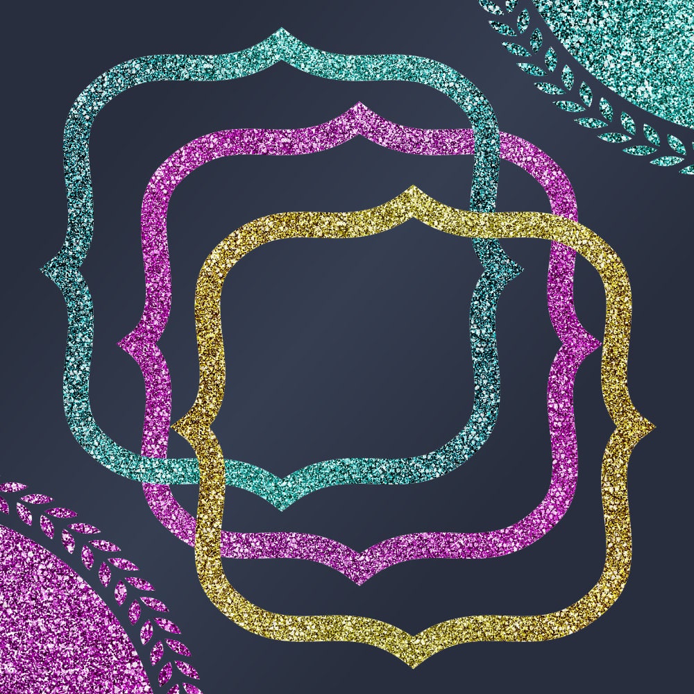 Color Glitter Frames / Bright Shiny and Colorful Glitter Etsy