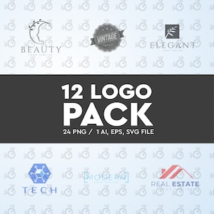 12 Logo Pack / Verschiedene Logos für verschiedene Geschäftsbetriebe / ai, esp, svg / transparent png