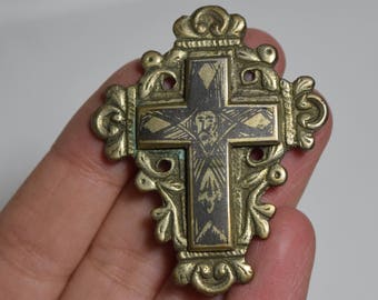 Antyczny krzyż, ręcznie robione krzyż, antyczny wisiorek, średniowieczny krzyż, średniowieczna biżuteria, Grecka ikona, Vintage Cross, antyczny krzyż, mnich Cross