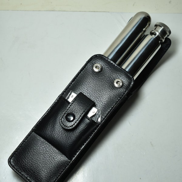 Collectible Cigar Case&Flask In Black Case And Cigar Cutter(Sold as seen)