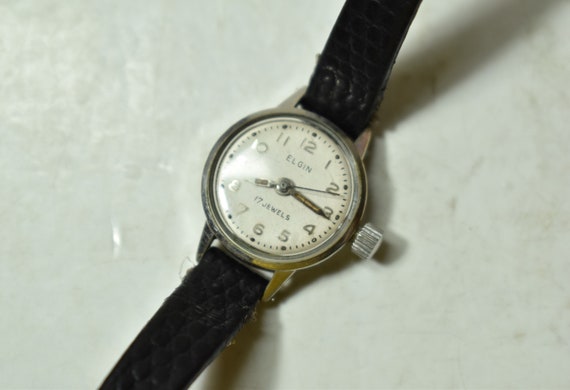 Vtg Elgin Reloj mujer 17 Joyas 10K RGB Bazel Acero inoxidable