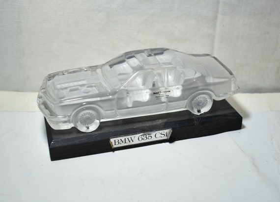 Vintage Collectible Glass Miniature BMW 635 Csi Car 